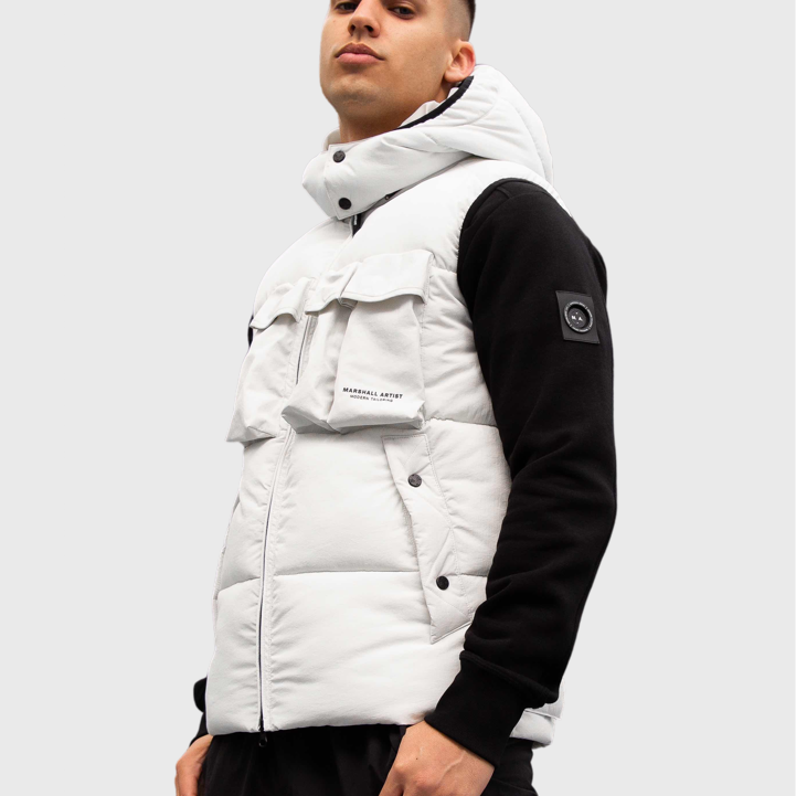 Marshall Artist Multi Pocket Gilet Bone White