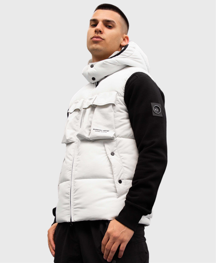 Marshall Artist Multi Pocket Gilet Bone White