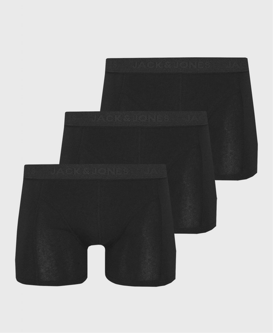 Jack & Jones Waistband 3 Pack Trunk Triple Black
