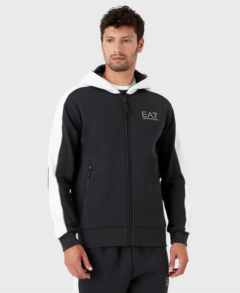 EA7 Emporio Armani 6LPM16 Colour Block Full Zip Hoodie Blue Vault Menswear
