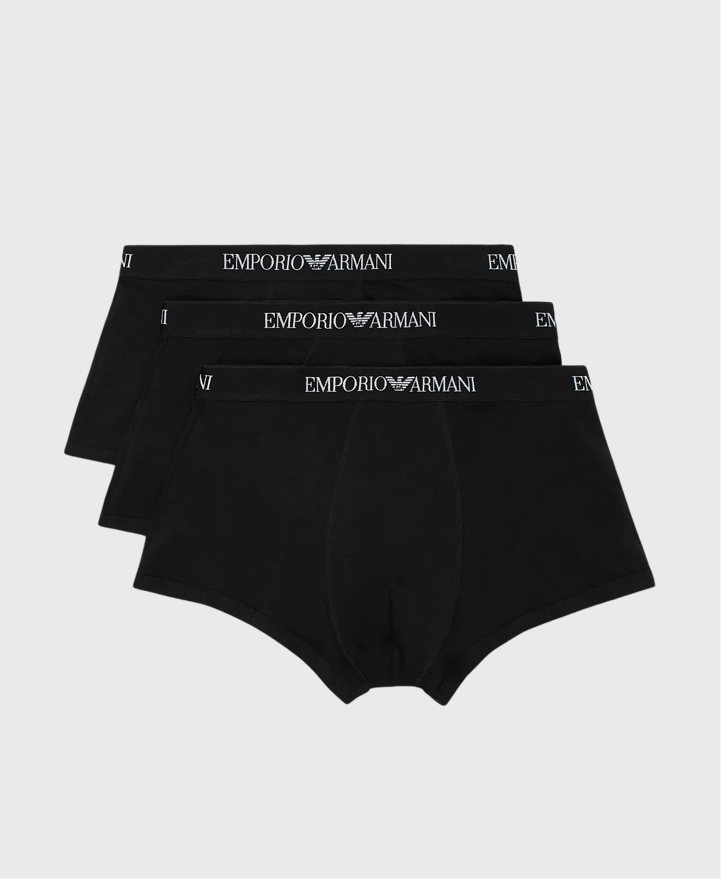 Emporio Armani 11160 3 Pack Boxer Briefs Black