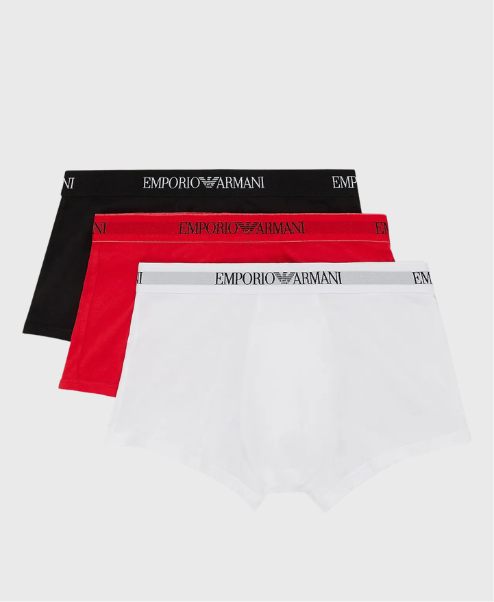 Emporio Armani 11160 3 Pack Boxer Briefs White/Red/Black – Vault Menswear
