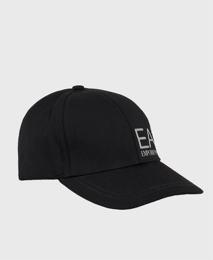 EA7 Emporio Armani Woven Baseball Cap Black/Silver
