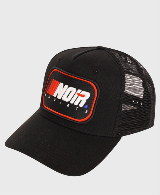 Societe Noir Ombre Distressed Trucker Cap Black / Red