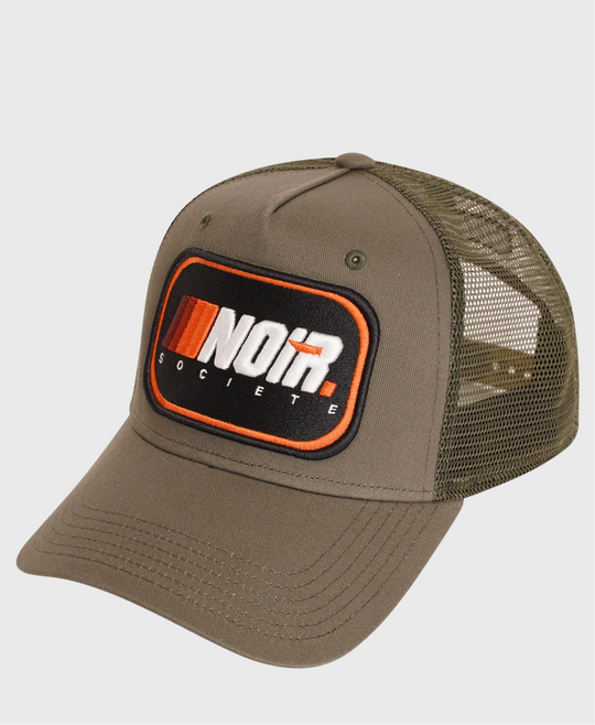 Societe Noir Ombre Distressed Trucker Cap Khaki / Orange