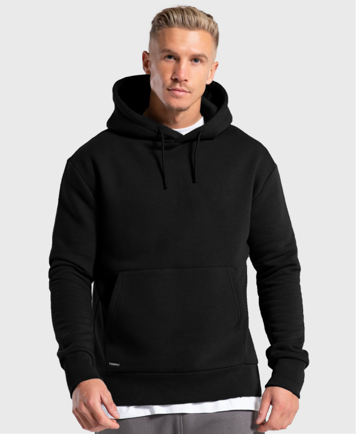 Bee Inspired Minimal Overhead Hoodie Black