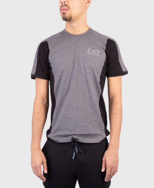 EA7 Emporio Armani 6LPT08 Colour Block T-Shirt Dark Grey