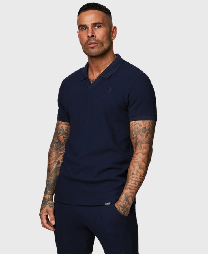 teléfono Conmoción Poder Gym King Signature Texture Polo Shirt Navy Blue – Vault Menswear