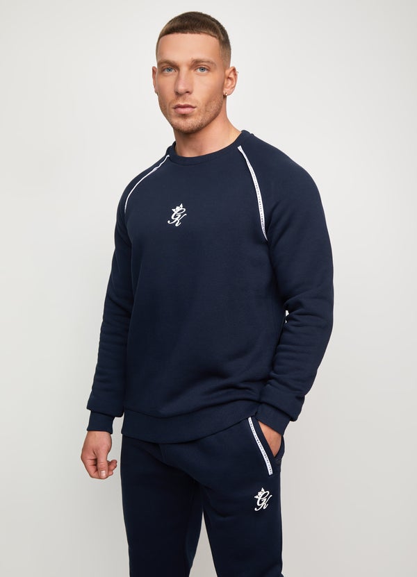 Gym King Piped Crewneck Sweatshirt Dark Navy Vault Menswear