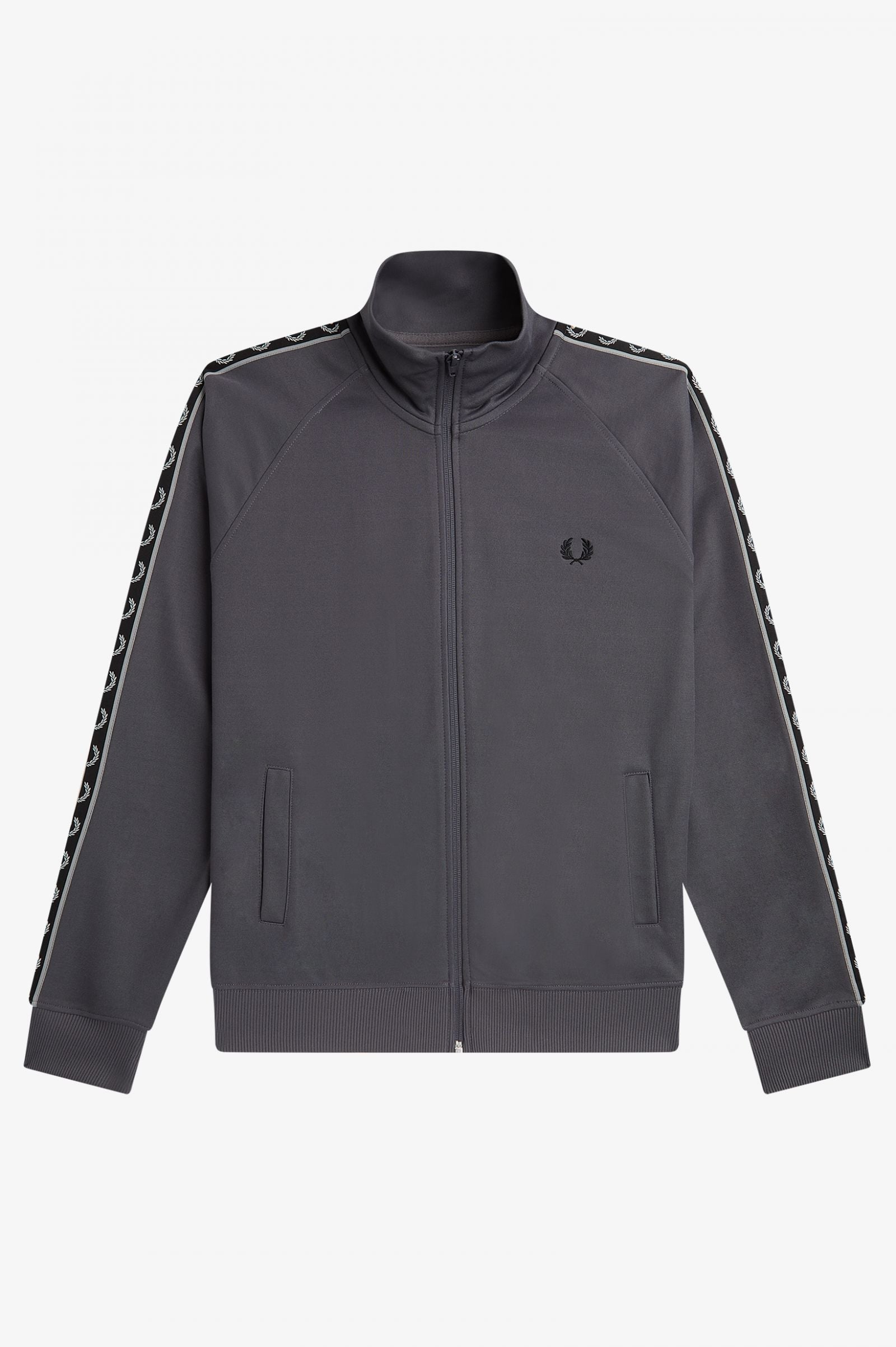 Fred Perry J5557 Contrast Tape Track Jacket R50 Gunmetal