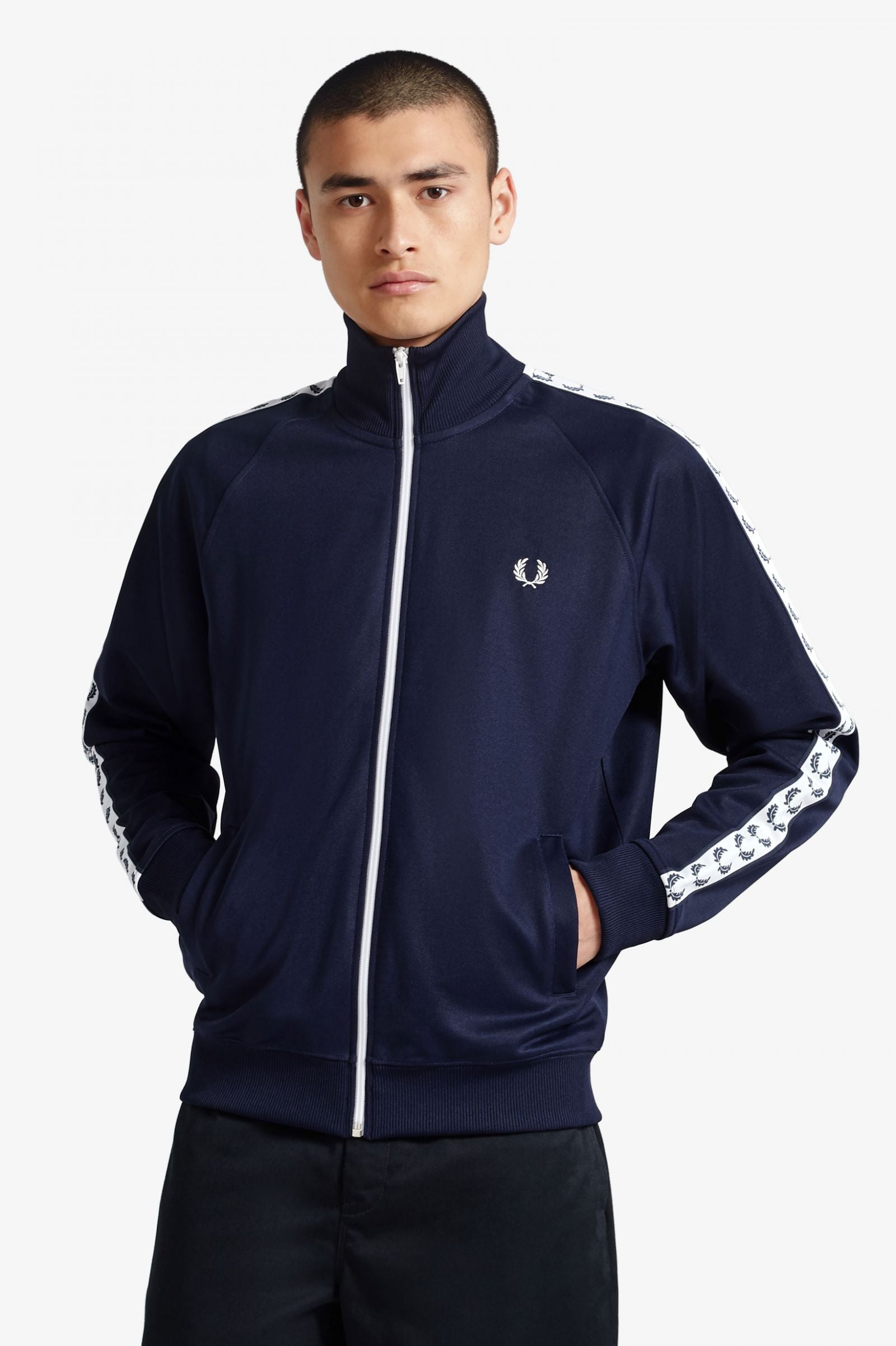 Fred Perry J6231 Taped Track Jacket Carbon Blue