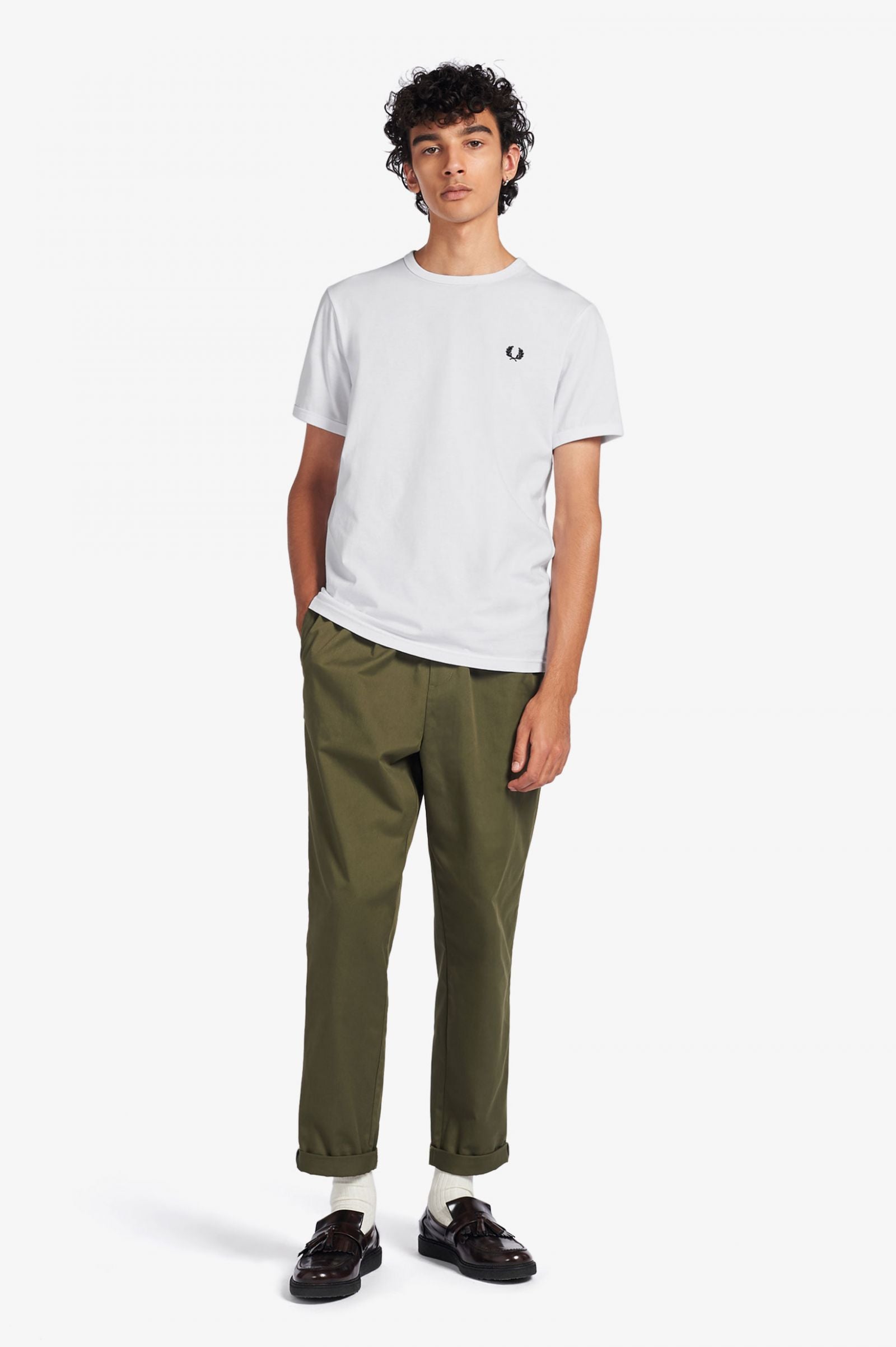 Fred Perry M3519 Ringer T-Shirt White