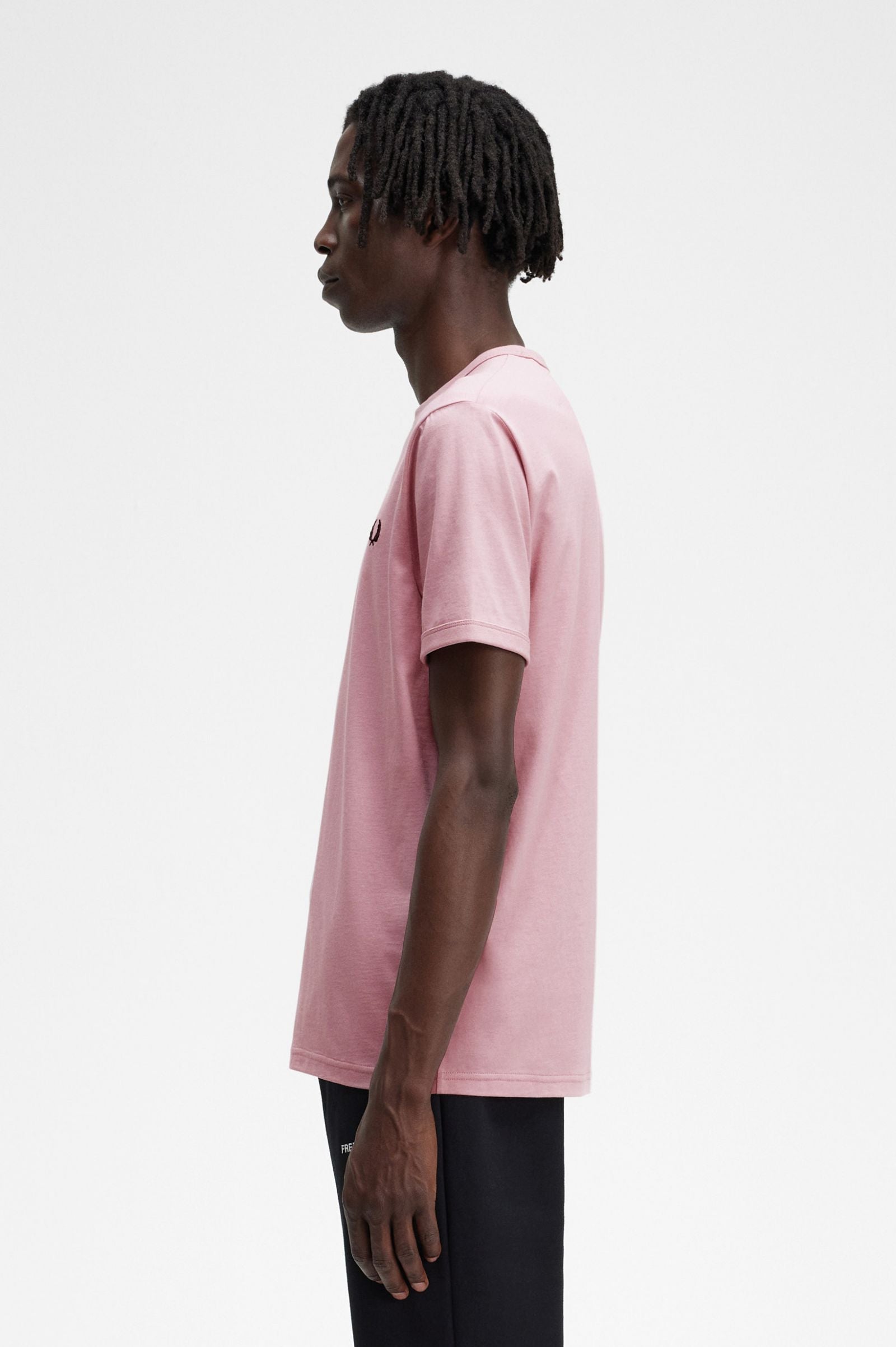 Fred Perry M3519 Ringer T Shirt Chalky Pink Vault Menswear