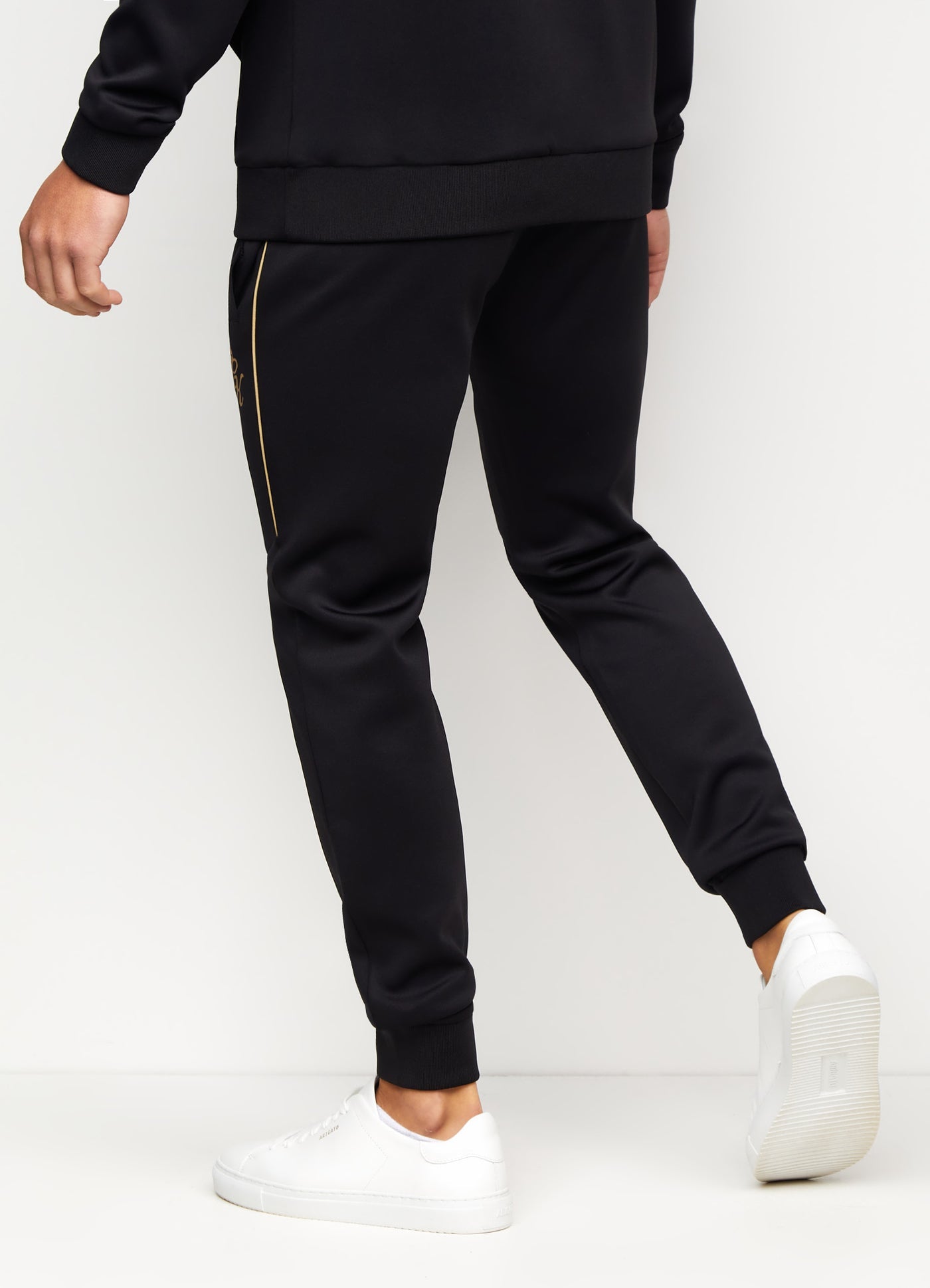 Gym King Piped Poly Joggers Black Gold Vault Menswear