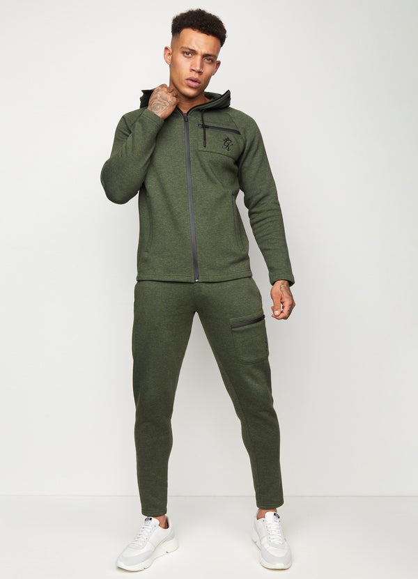 Gym King Traction Full Zip Hoodie Khaki Marl Vault Menswear
