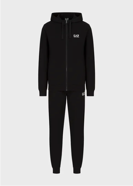 EA7 Emporio Armani 8Npv80 Zip Hoodie Black White