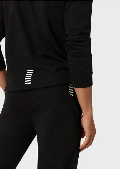 EA7 Emporio Armani 8Npv80 Zip Hoodie Black White