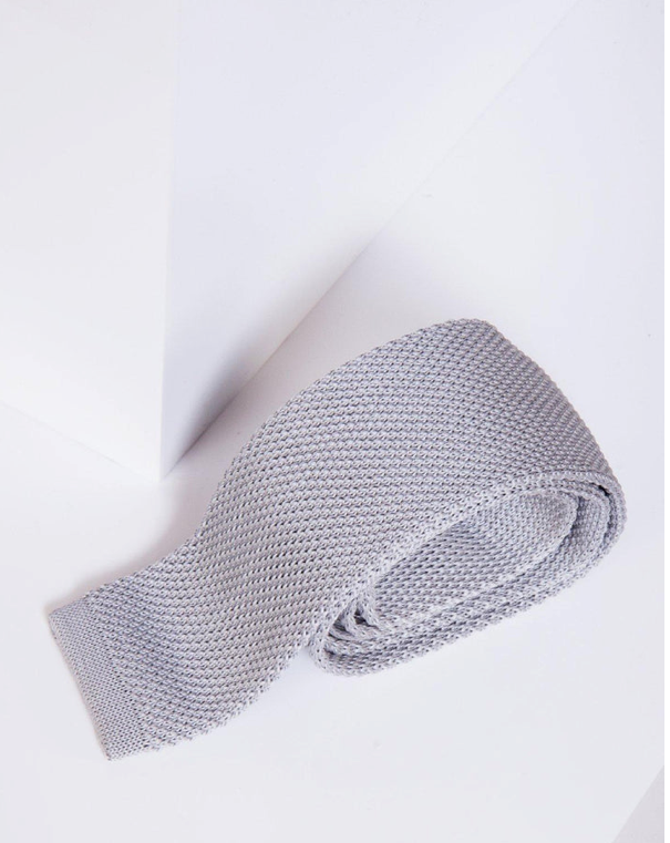 Marc Darcy Knitted Tie Silver