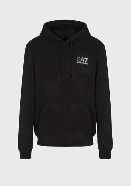 EA7 Emporio Armani 3Lpm61 Eagle Logo Hoodie Black