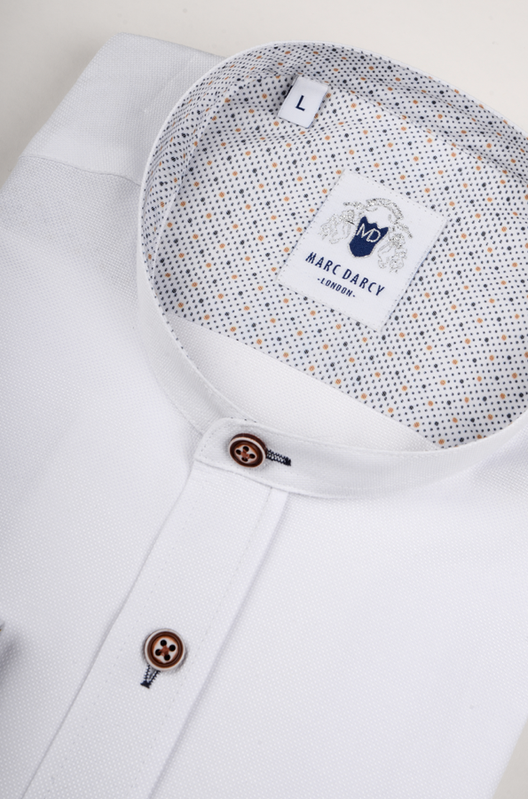 Marc Darcy Grandad Collar Archie Shirt White