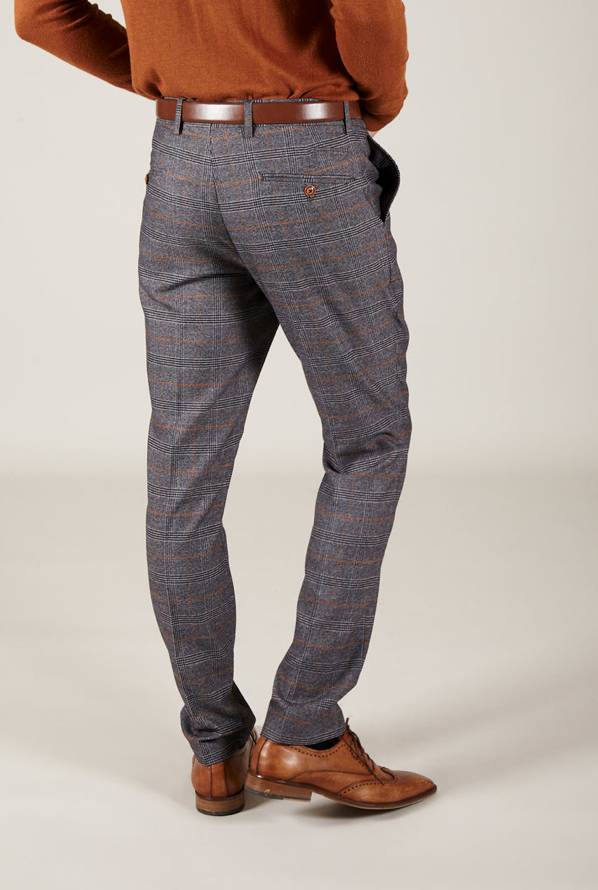 Marc Darcy Jenson Check Trousers Grey