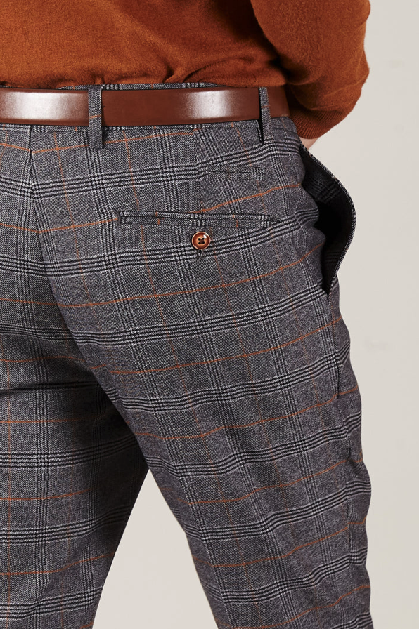 Marc Darcy Jenson Check Trousers Grey