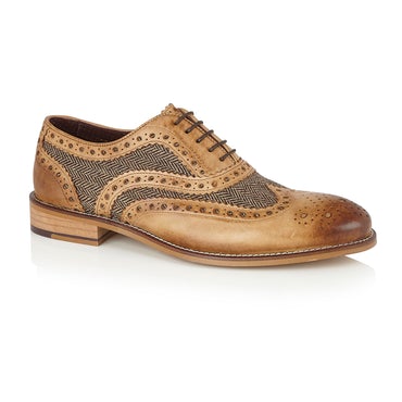 London Brogues Gatsby Shoe Tan/Tweed