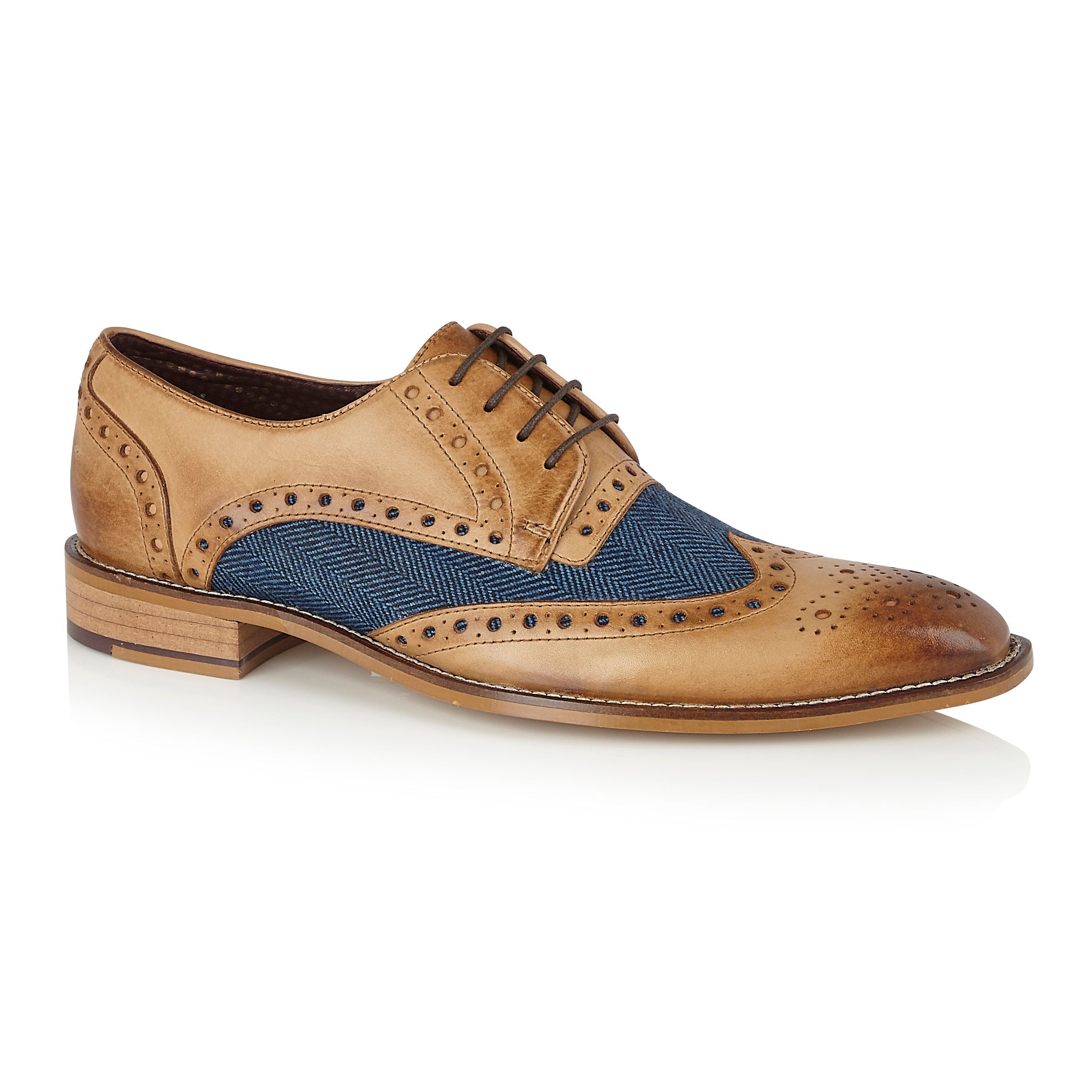 London Brogues William Derby Tan Blue Vault Menswear