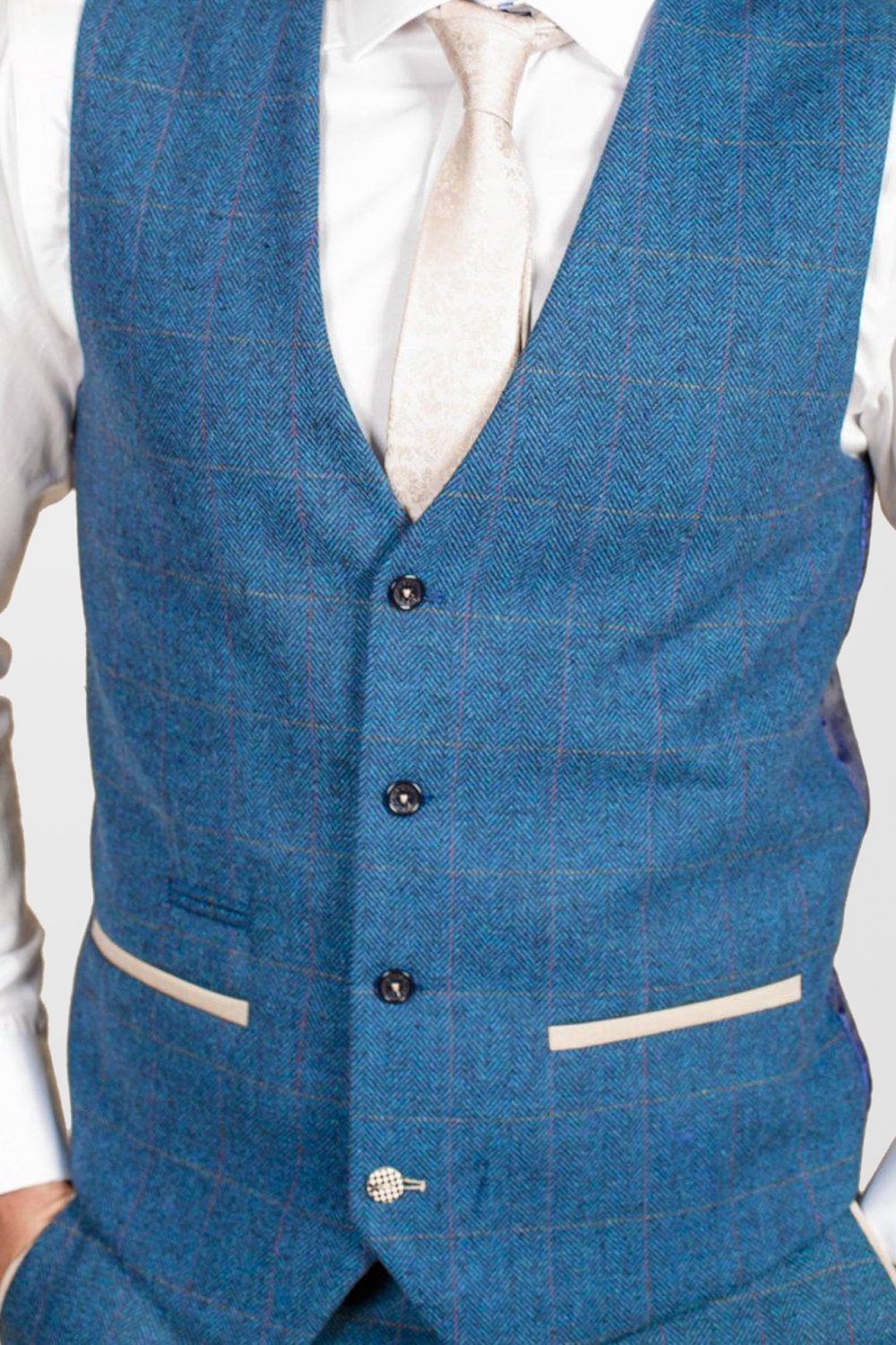 Marc Darcy Dion Waistcoat Blue