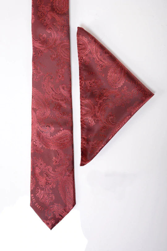 Marc Darcy Tie Set Paisley Wine