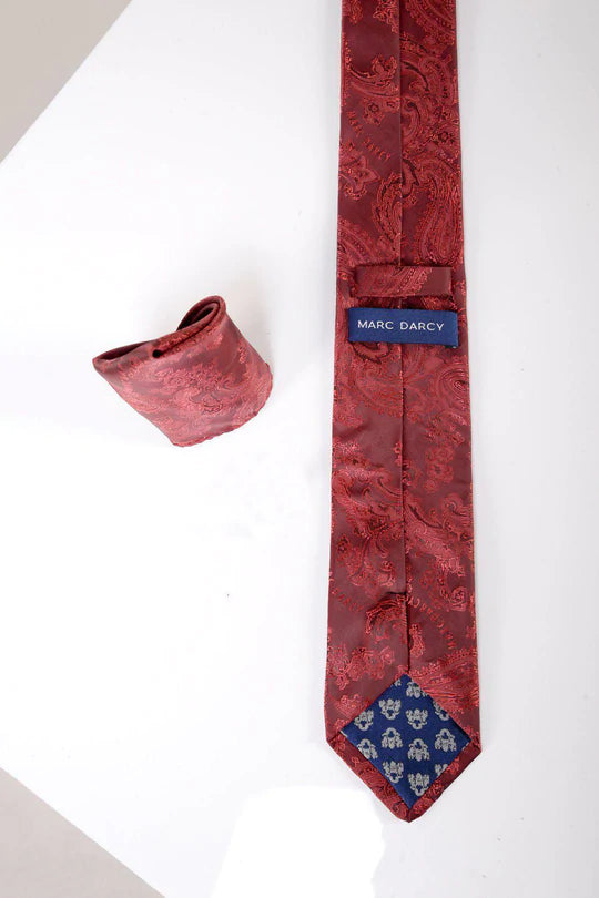 Marc Darcy Tie Set Paisley Wine