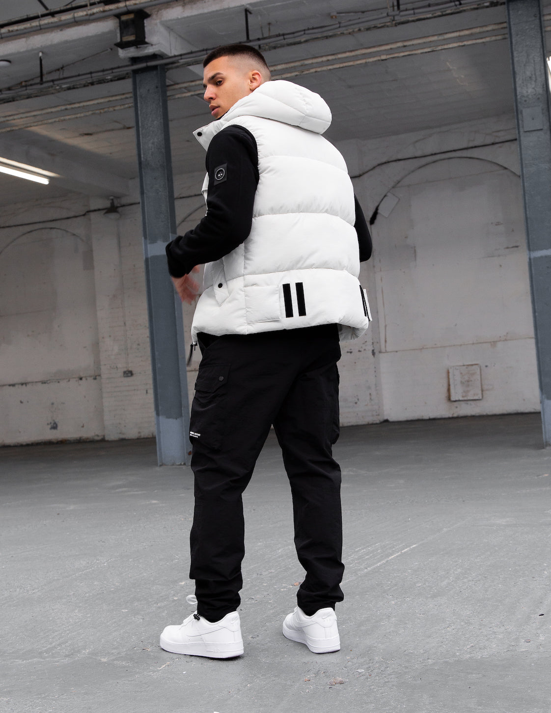 Marshall Artist Multi Pocket Gilet Bone White