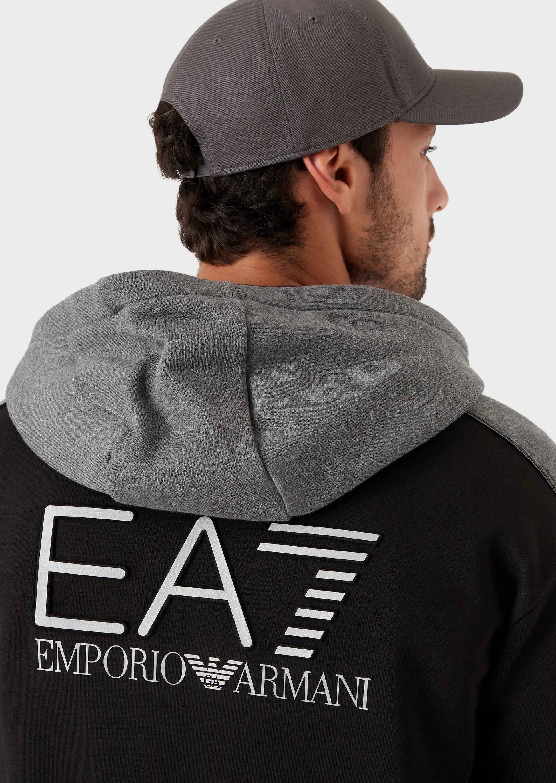 EA7 Emporio Armani 6LPM16 Colour Block Full Zip Hoodie Black